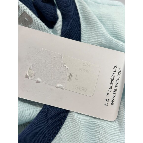 CHASER Star Wars Tank Top Sz L Chewbacca "Chewie" Graphic Light Blue Muscle Tank - Picture 6 of 8